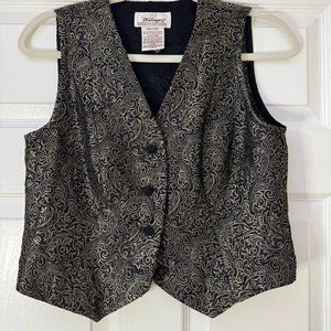 Worthington Women’s Front Button Shiny Vintage Vest